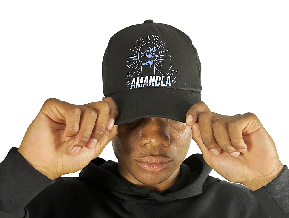 Model wearing Amandla cap